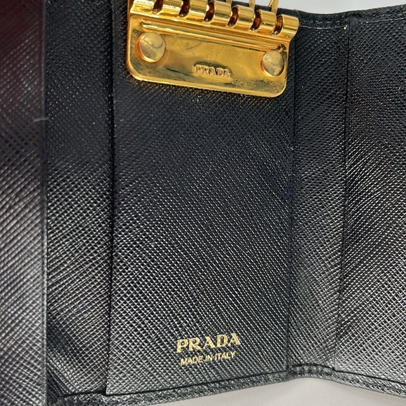 Prada Black Saffiano Bow Ribbon Key Case on Chain - Picture 10 of 12